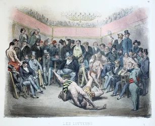 The Wrestlers, The Different Publics of Paris, Plate 12, 1854